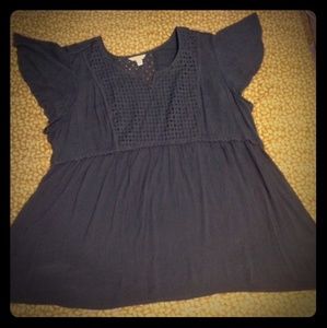 Olive green empire waist top